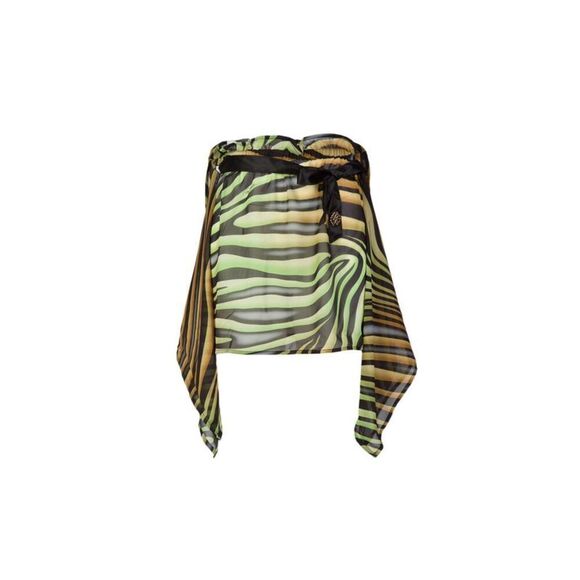 Roberto Cavalli Other - Roberto Cavalli  Tiger Printed Chiffon Cover Up Skirt-